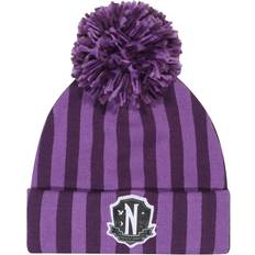 Stripes - Unisex Headgear Wednesday Nevermore Stripes Logo Beanie - Purple