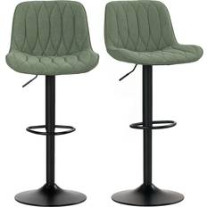 Green Bar Stools Homcom Stools Set of 2 Modern Armless Bar Chairs Bar Stool 2pcs