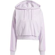 adidas Women Essentials 3 Stripes French Terry Quarter Zip Hoodie - Lavender