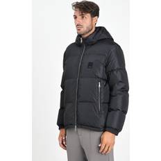 Armani Exchange Jakker Armani Exchange Skinnende Nylon Dunjakke Med Aftagelig Hætte - Sort