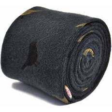 Cotton - Men Ties Frederick Thomas Blue Tie 100% Cotton Linen - Navy Blue