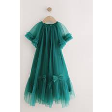 Nylon Klänningar Barnkläder NEXT Mesh Bow Occasion Dress - Green