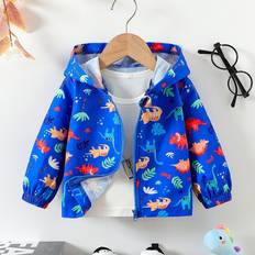 Multicoloured Jackets Temu Boys' Fashion Clothing Jacket Autumn Winter Cartoon Dinosaur - Casual