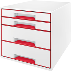 Röda Arkiveringsboxar Leitz WOW Cube Förvaringsbox 4 Lådor Röd