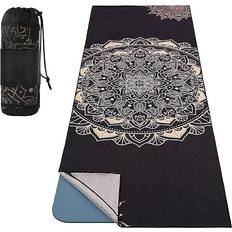 Yoga Towel, Non Slip Hot Yoga Mat Yoga Blanket Printing Pattern Quick Dry with Corner Pocket for Bikram, Pilates, Gym Workout, Outdoor Picnic