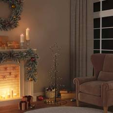 Hvid - Metal Juletræslys vidaXL LED Juletræ 80 LEDer 120 cm Varmt Hvidt Lys Juletræslys