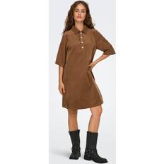 Brun Kjoler Only Nessa S S Cord Dress - Lysebrun