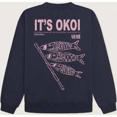 Woodbird Sweatere Woodbird Cane Koi Crew Sweatshirt - Marin/Gammelrosa