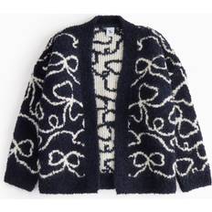 Tu Cardigans Tu Navy Bow Print Boucle Cardigan - Navy