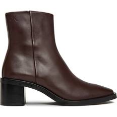 Calvin Klein Ankle Boots Calvin Klein Leather Square Toe Zip Ankle Boots