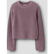 Lilla - Piger Striktrøjer Name It Loose Fit Striktrøje Pullover Nkfvenja - Purpur