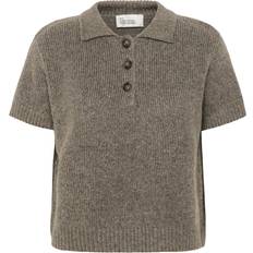 Brun Polotrøjer My Essential Wardrobe Paloma Uld Shirt - Brown Melange