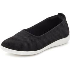 Dame - Tekstil Loafers Vivance Slipper Mesh Ballerina Leichte Mesh - Schwarz
