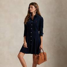 Polo Ralph Lauren Dam Klänningar Polo Ralph Lauren Corduroy Midi Klänning Med Utility Detaljer - Marinblå/Röd
