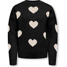 Piger - Sort Striktrøjer Only Pullover Kognaja Striktrøje - Beige/Sort