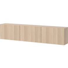 IKEA Ek Skåp IKEA Väggmonterad Vitlaserad Ekeffekt 180x22x38 cm Väggskåp
