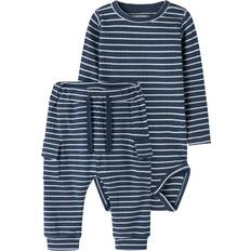 Name It Blå Øvrige sæt Name It Bodysæt Body Bukser Rib - Natblå/Hvid