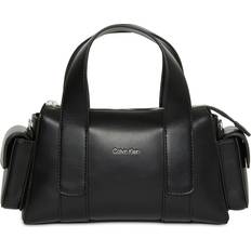 Imiteret læder Tasketilbehør Calvin Klein Convertible Jacquard Crossbody Handbag - Black/Silver