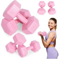 Hex Hanteln Set 2x5 kg Ubungsgewichte Fitnessbelastung Rosa