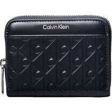 Calvin Klein Leather RFID Zip-Around Wallet - Black