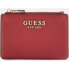 Guess Card Cases Guess Laurel Saffiano Credit Card Holder - Red