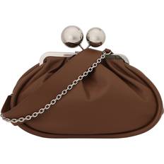 Ensfarvet Clutch tasker Max Mara Weekend Læder Clutch Medium Taske - Brun