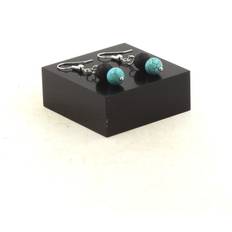 Turquoise Earrings A Bijoux Ohrringe 2 Perlen Howlith Türkis Lava Stahl