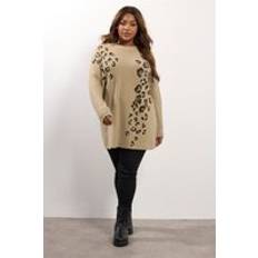 Brown - Women Jumpers Yours Leopard Soft Touch Jumper - Natural