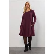Yours Curve Purple Soft Touch Pocket Tunic Dress - Purple