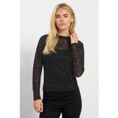 Sammet Blusar M&Co Petite Animal Devore Velvet Top - Black