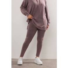 Leggings Yours Acid Wash Leggings Curve Burgundy - Red