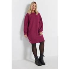 Yours Soft Touch Jumper Dress Curve Plus Size - Dark Pink