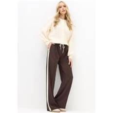 Brown Trousers & Shorts LTS Side Stripe Wide Leg Trousers - Brown