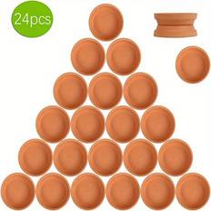 Plant Saucers Temu Set Of 24 Small 3-Inch Terracotta Saucers