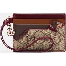 Gucci Korthållare Gucci GG Canvas Leather Trimmed Card Holder - Beige