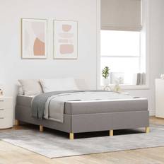 160 cm - Beige Kontinentalsenge Box Spring Seng Med Madras 160 x 200 cm Kontinentalseng