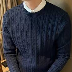 Florals - Men Jumpers Shein Twisted Floral Crew Neck Sweater