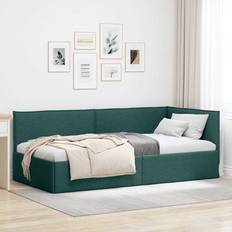 90 cm - Grøn Rammesenge Hjørnesengramme Med Hovedgærde 90 x 200 cm Rammeseng