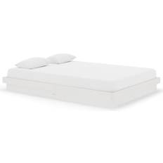 140 cm Senge Sengeramme 140x200 cm Massivt Træ Hvid Rammeseng