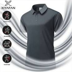 Men - Silk Polo Shirts Shein Boyfriend Style Polo Shirt Quick-Dry Ice Silk Lapel