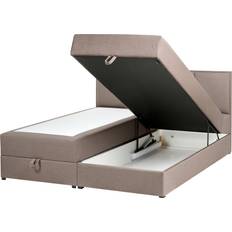 160cm - 200cm Continental Beds Divan with Storage Fabric Baronet 160 x 200 cm Taupe Continental Bed