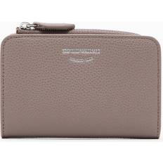 Beige Tegnebøger Emporio Armani Læder Pung Med Tekstureret Logo - Beige