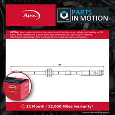 Brake Hose Punto 188 1.8 Front 99 To 12 Hydraulic