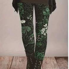 Florals - Women Tights & Stay-Ups Shein Floral Print Leggings Sexy Skinny Fit Knit Fabric - Geometric