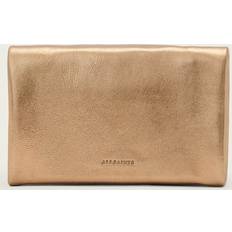 Yellow Wallets AllSaints Harluna Metallic Flap Wallet Founded - Warm Brass