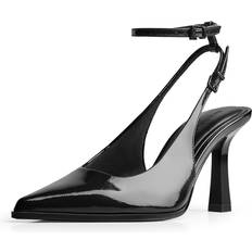 Läderimitation Pumps Bershka Slingback Pumps - Svart