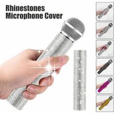 Microphone Protections Shein Rhinestones Multi-Color Microphone Cover
