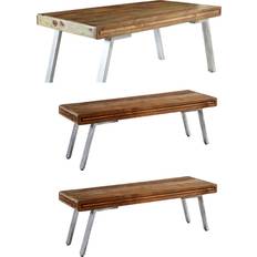 B&Q Dining Sets B&Q Retro Wood Metal Large Table Dining Set