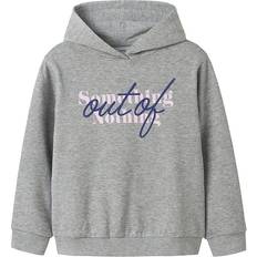 Name It Blå Hoodies Name It Sweatshirt Ofina Grey Melange