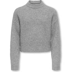 Drenge - Polyester Striktrøjer Only Kids Medium Grey Melange Kogrene Life - Grå